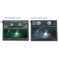 Parweld XR 938  Zelfdimmende lashelm, voorzien van ware kleuren casette